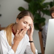 woman yawning